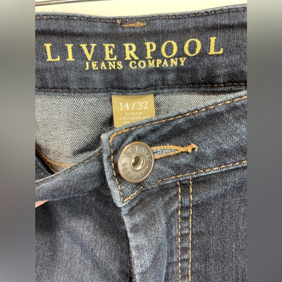 Liverpool Dark Blue Denim Abby Jeans Medium Rise Size 14/32 - Picture 7 of 11